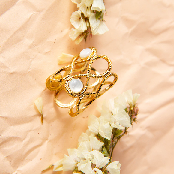 ARCHIBALD GOLD & WHITE CLASSIC RING | WOMENS - Picture 4 of 4